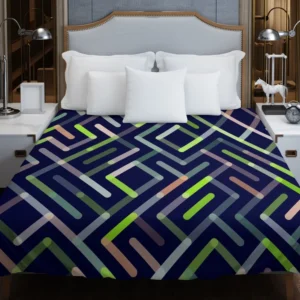 Striped Geometric Lines Pattern Duvet Cover