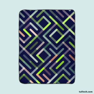 Striped Geometric Lines Pattern Fleece Blanket 1