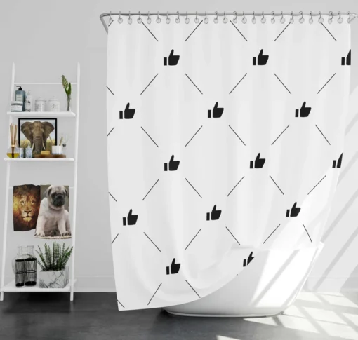 Stylish Dotted Minimalist Design Shower Curtain