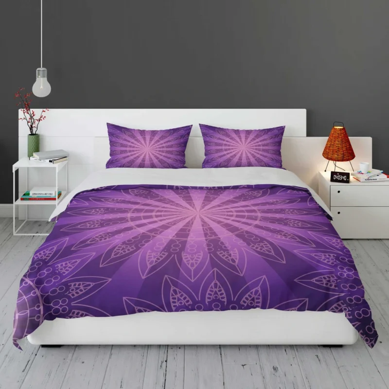 Stylish Purple Mandala Pattern Bedding Set 1