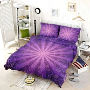 Stylish Purple Mandala Pattern Bedding Set