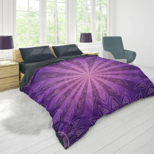 Stylish Purple Mandala Pattern Duvet Cover 1