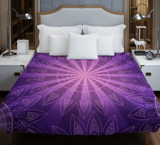 Stylish Purple Mandala Pattern Duvet Cover