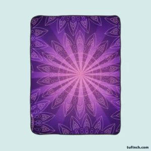 Stylish Purple Mandala Pattern Fleece Blanket 1