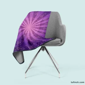 Stylish Purple Mandala Pattern Fleece Blanket 2