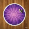 Stylish Purple Mandala Pattern Round Beach Towel