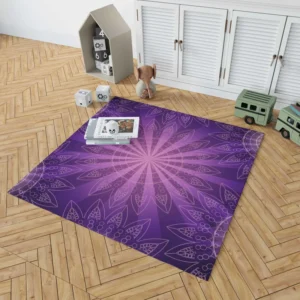 Stylish Purple Mandala Pattern Rug 1