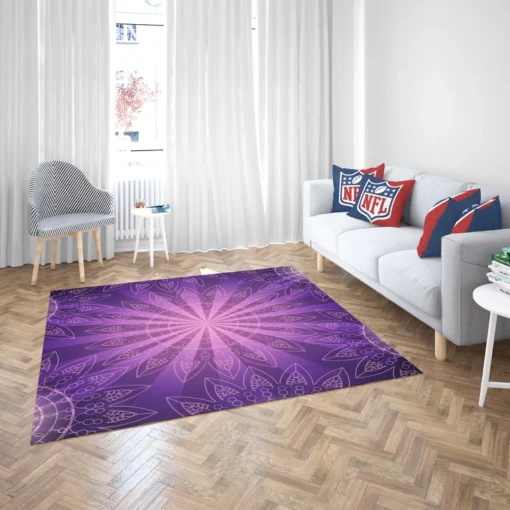 Stylish Purple Mandala Pattern Rug 2