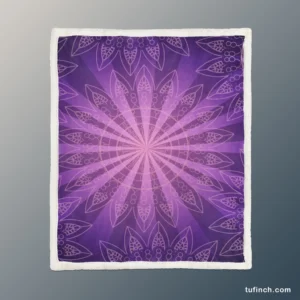 Stylish Purple Mandala Pattern Sherpa Fleece Blanket 1