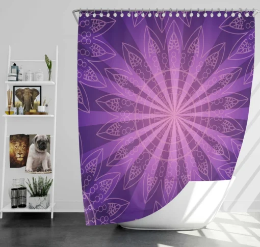 Stylish Purple Mandala Pattern Shower Curtain