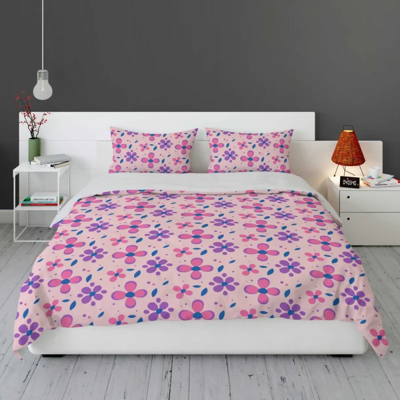 Stylized Small Flowers Design Bedding Set 1