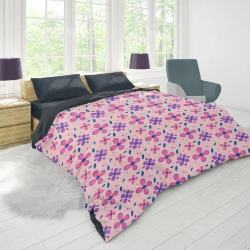 Stylized Small Flowers Design Duvet Cover 1