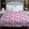 Stylized Small Flowers Design Duvet Cover