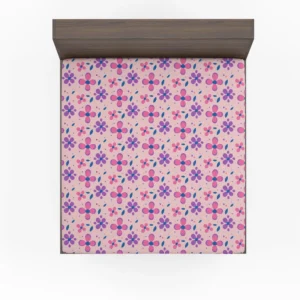 Stylized Small Flowers Design Fitted Sheet