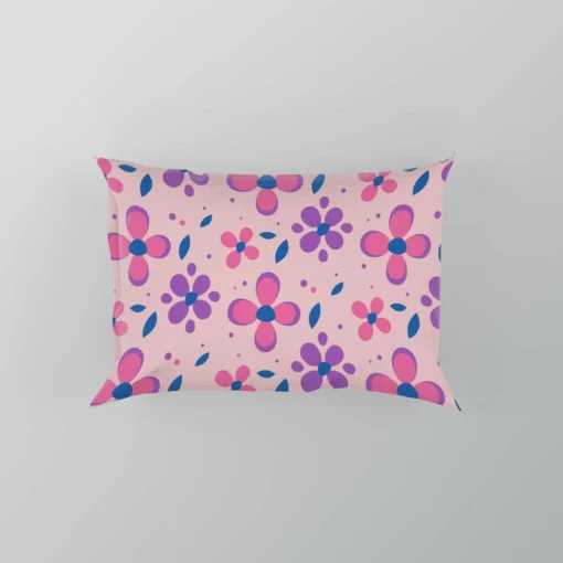 Stylized Small Flowers Design Pillow Case