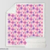 Stylized Small Flowers Design Sherpa Fleece Blanket