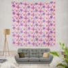 Stylized Small Flowers Design Wall Tapestry