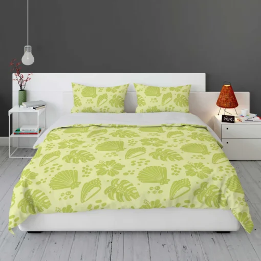 Summer Beach Tropical Leaves Corals Bedding Set 1