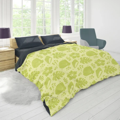 Summer Beach Tropical Leaves Corals Duvet Cover 1