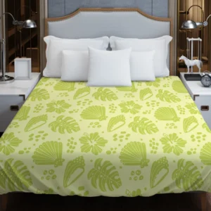 Summer Beach Tropical Leaves Corals Duvet Cover