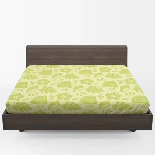 Summer Beach Tropical Leaves Corals Fitted Sheet 1