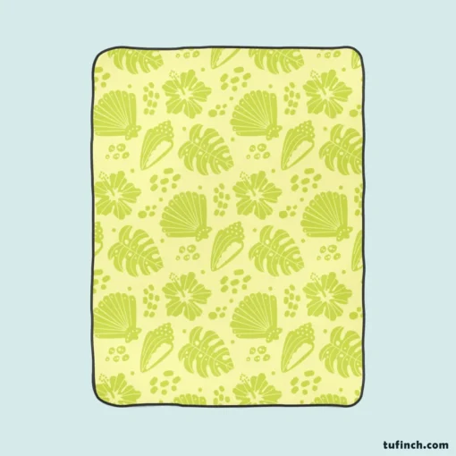 Summer Beach Tropical Leaves Corals Fleece Blanket 1