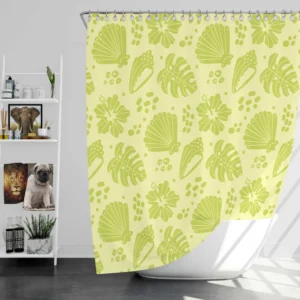 Summer Beach Tropical Leaves Corals Shower Curtain