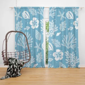 Summer Duotone Flat Pattern Design Curtain