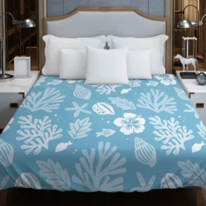 Summer Duotone Flat Pattern Design Duvet Cover