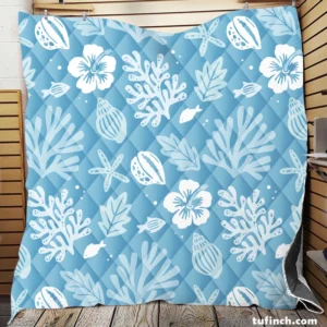 Summer Duotone Flat Pattern Design Quilt Blanket