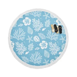 Summer Duotone Flat Pattern Design Round Beach Towel