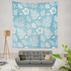 Summer Duotone Flat Pattern Design Wall Tapestry