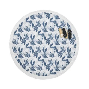 Summer Duotone Flat Pattern Round Beach Towel