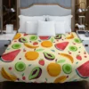 Summer Refresh Fruits on Sky Blue Duvet Cover