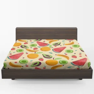 Summer Refresh Fruits on Sky Blue Fitted Sheet 1