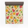 Summer Refresh Fruits on Sky Blue Fitted Sheet