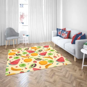 Summer Refresh Fruits on Sky Blue Rug 2