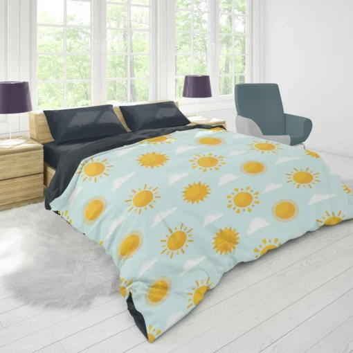 Sun And Cloud Pattern Duvet Cover 1