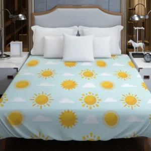 Sun And Cloud Pattern Duvet Cover