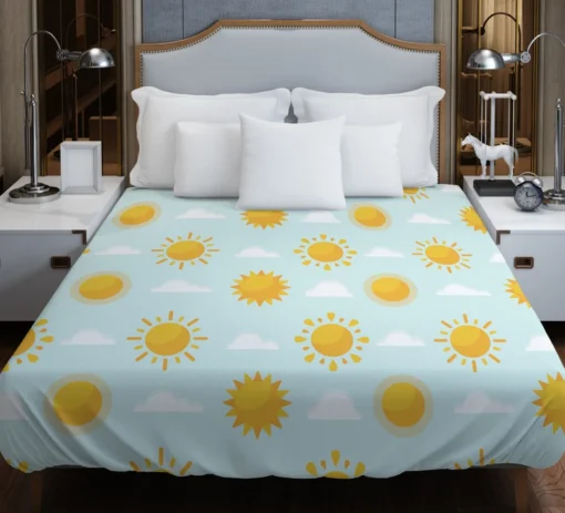 Sun And Cloud Pattern Duvet Cover