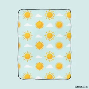 Sun And Cloud Pattern Fleece Blanket 1