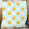 Sun And Cloud Pattern Quilt Blanket