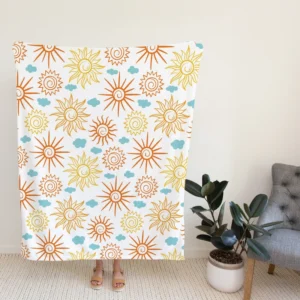 Sun And Moon Design Fleece Blanket