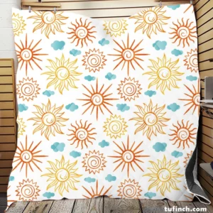 Sun And Moon Design Quilt Blanket