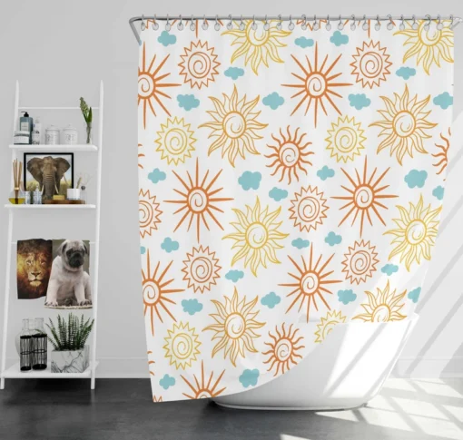 Sun And Moon Design Shower Curtain