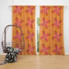 Sun Floral Ikat Design Curtain