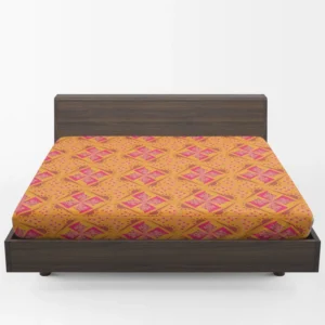 Sun Floral Ikat Design Fitted Sheet 1