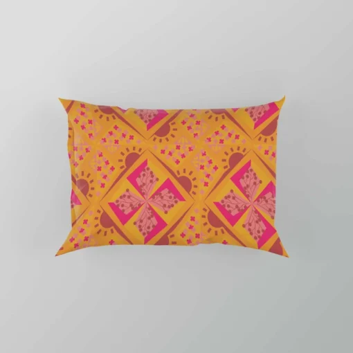 Sun Floral Ikat Design Pillow Case