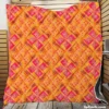 Sun Floral Ikat Design Quilt Blanket