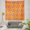 Sun Floral Ikat Design Wall Tapestry